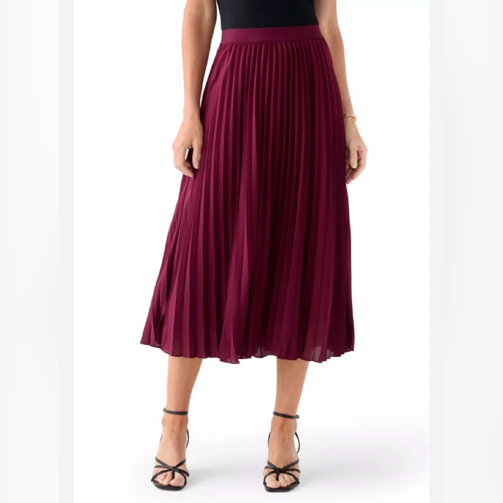 New with tags; never worn, Lane Bryant Burgundy Pleated Skirt